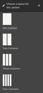 Layout Builder column section options screenshot