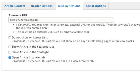 display options for articles