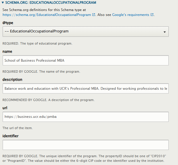 Graphic: Screenshot of the AI Fields of Schema widget