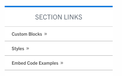 section links screenshot