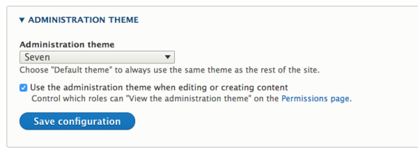 Administration theme screenshot