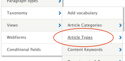 taxonomy article types