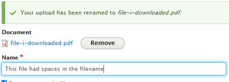 file name spaces will be removed