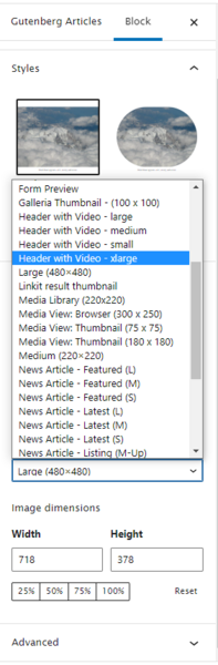 Image Sizes