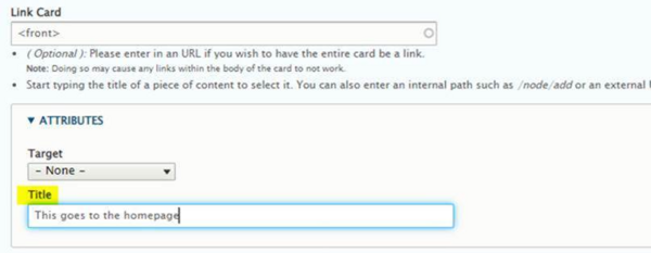 info card title attribute option