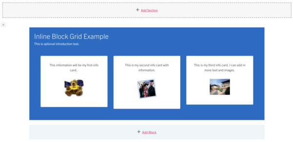 Layout Builder Inline Block grid example screenshot