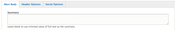 summary box under main body tab