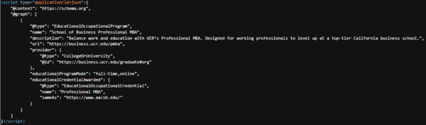 Graphic: Screenshot of schema rendered result
