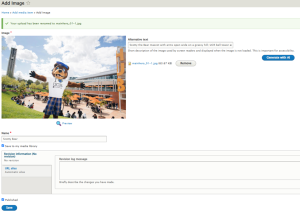 screenshot of scotty bear demo with vertex ai