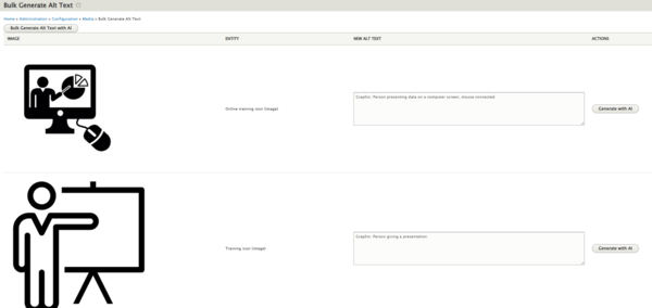 screenshot of bulk generate feature in action