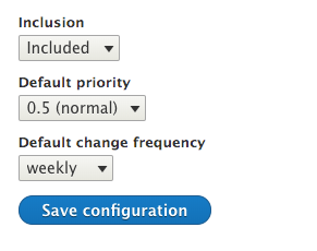 sitemap inclusion settings