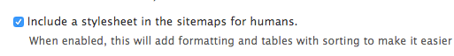 sitemap include stylesheet for humans