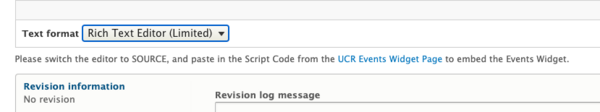 switch to source and link to events widget