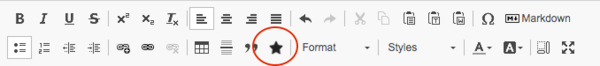WYSIWYG Editor Star circled