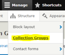 Screenshot of structure - collection groups