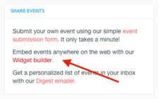 events widget builder block