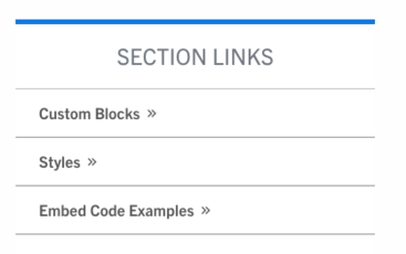 section links screenshot