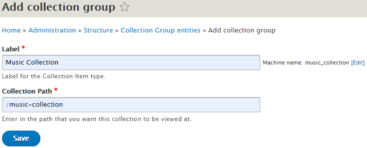 screenshot of collection path