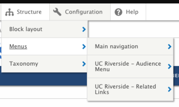 Structure Menu List menus