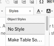 table styles screenshot