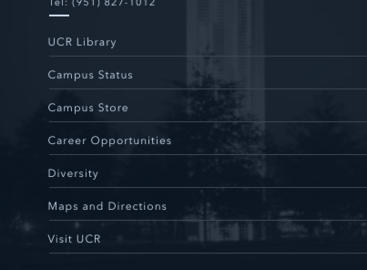 UCR Footer Links shown