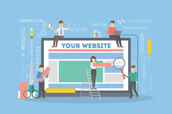info graphic depicting people designing a website