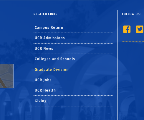 Related links as shown on UCR
