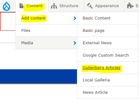 Add content gutenberg article