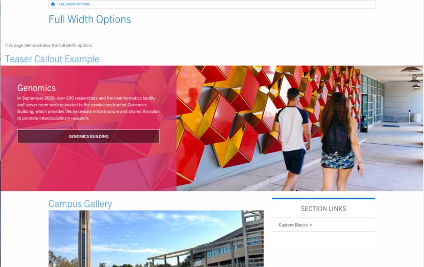 Full Width Examples screenshot