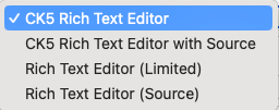 Editor selections