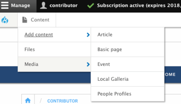 Contributor Admin Panel view Contributor Admin Panel view