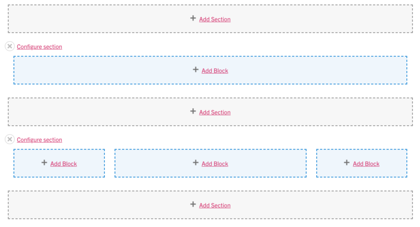 Layout example for one column, three column Layout - one column, three column example screenshot