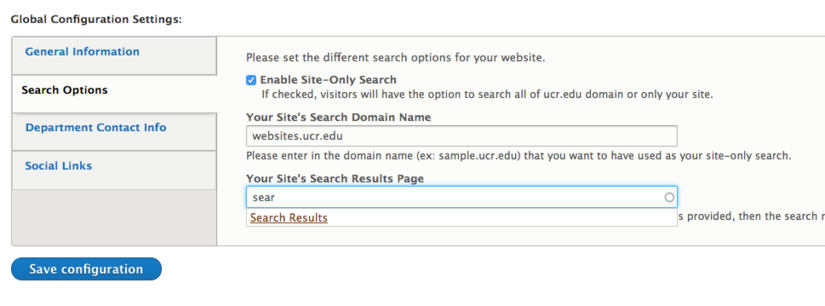 search configuration options search options screenshot