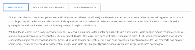 horizontal tabs example horizontal tabs screenshot